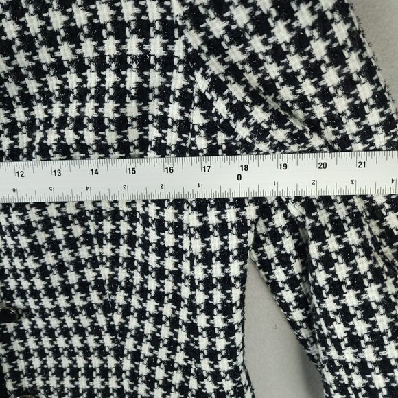 Shomi Petites Black & White Check Short Jacket- Size 8 - Long Sleeve - Picture 5 of 11